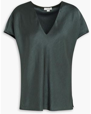 Vince Satin-Crepe Top - Black