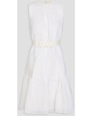 Erdem Maple Belted Cloqué Dress - White