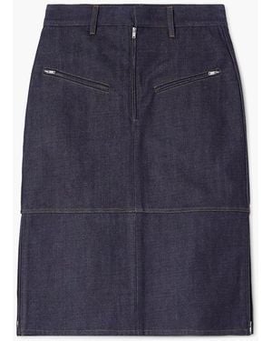 Jil Sander Denim Midi Skirt - Blue