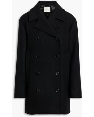 Veronica de Piante Claudia Double-Breasted Wool-Blend Coat - Black