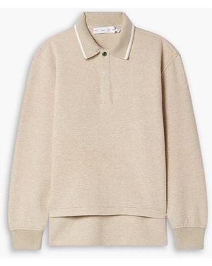 Proenza Schouler Genevieve Striped Cotton-Blend Cloqué Polo Shirt - Natural