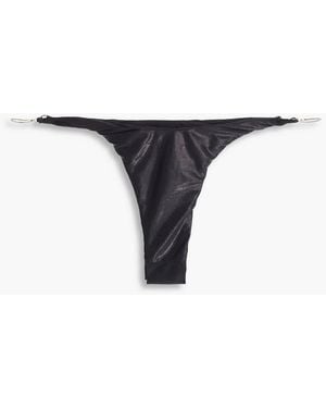 Mugler Bikini-höschen in metallic-optik mit verzierung - Schwarz