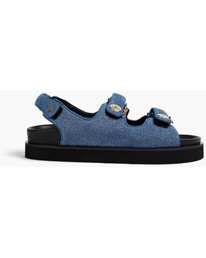 Maje Denim Sandals - Blue