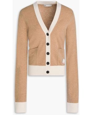 Tory Burch Zweifarbiger cardigan aus wolle - Natur