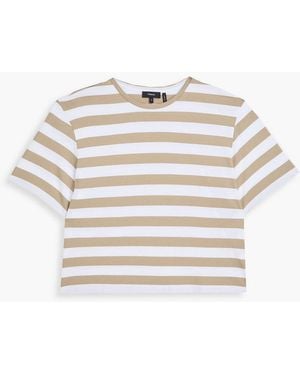 Theory Striped Pima Cotton-jersey T-shirt - Natural