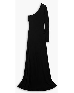 STAUD Serena One-sleeve Stretch-jersey Gown - Black