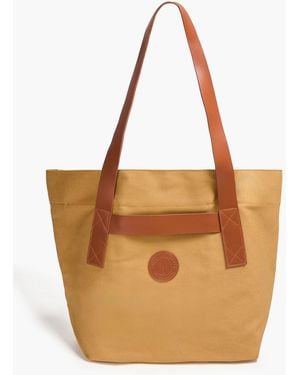 Frescobol Carioca Costa Leather-Trimmed Canvas Tote - Brown