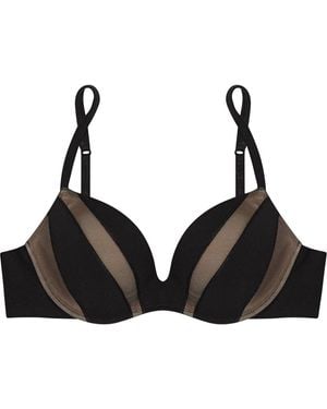 La Perla Scuba Couture Stretch-Tulle And Stretch-Jersey Push-Up Bra - Black