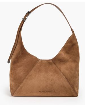 Brunello Cucinelli Suede Shoulder Bag - Brown