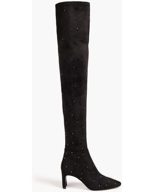 Claudie Pierlot Crystal-embellished Thigh Boots - Black