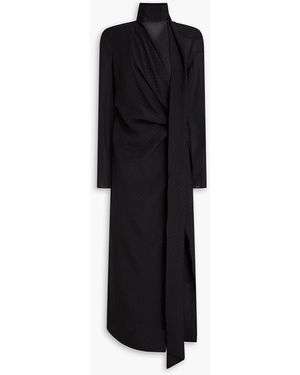 Petar Petrov All The Way Polka-Dot Silk Crepe De Chine Midi Wrap Dress - Black