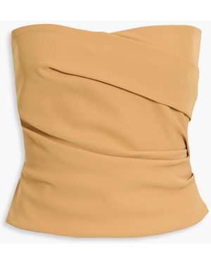The Sei Strapless Pleated Crepe Top - Natural
