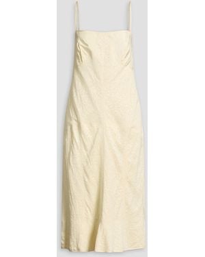 Jil Sander Lace-Paneled Satin Slip Dress - Natural