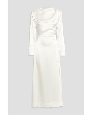 Envelope Campania Button-detailed Silk Maxi Dress - White