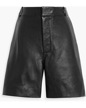 FRAME Leather Shorts - Gray