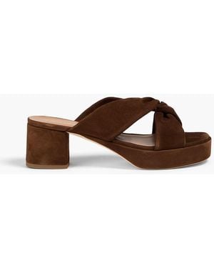 Elleme Knotted Suede Mules - Brown