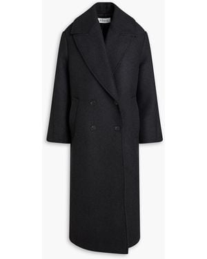 Rohe Double-Breasted Wool-Blend Felt Coat - Black