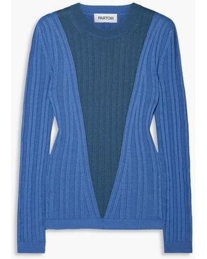 Partow Kira Ribbed Cotton-blend Jumper - Blue