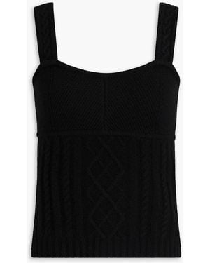 Co. Cable-knit Cashmere Tank - Black