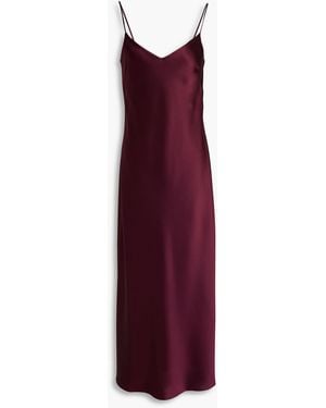 Galvan London Satin Maxi Slip Dress - Purple