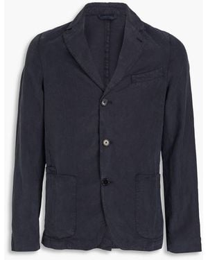 Officine Generale Lyocell, Linen And Cotton-blend Blazer - Blue