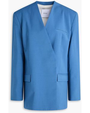 Esse Studios Homme Double-Breasted Crepe Blazer - Blue