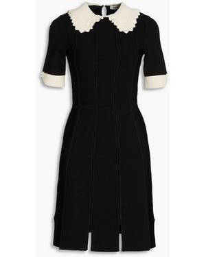 Sandro Caline Faux Pearl-embellished Knitted Mini Dress - Black