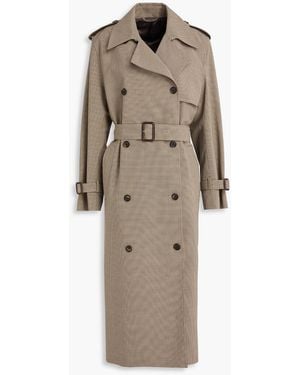 TOTEME Houndstooth Tweed Trench Coat - Natural