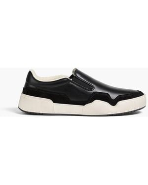 Isabel Marant Suede And Leather Slip-on Trainers - Black