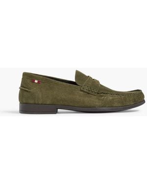 Bally Cronus Suede Penny Loafers - Green