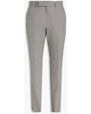 dunhill Houndstooth Wool And Silk-Blend Trousers - Grey