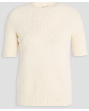 TOTEME Ribbed Bouclé-knit Cotton-blend Top - Natural