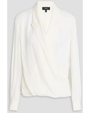 Theory Wrap-Effect Silk Blouse - White