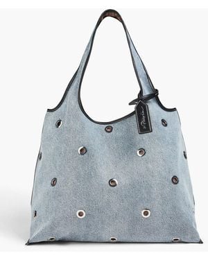 3.1 Phillip Lim Eyelet-Embellished Denim Shoulder Bag - Blue