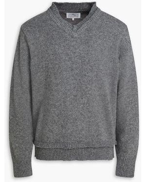 Maison Margiela Wool, Linen And Cotton-blend Jumper - Grey
