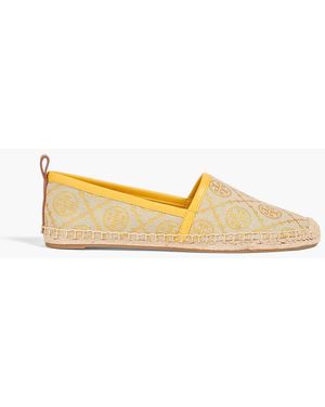Tory Burch Logo-Print Jacquard Espadrilles - Yellow