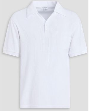 Gusari Pointelle-Knit Cotton Polo Shirt - White