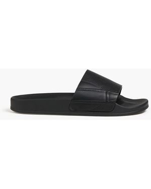 Frescobol Carioca Humberto Pebbled-Leather Slides - Black