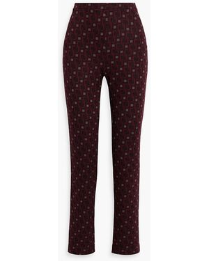 Diane von Furstenberg Tavolara Jacquard-Woven Skinny Trousers - Red