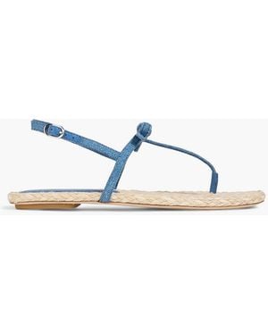 Stuart Weitzman Felicity Bow-Detailed Denim Espadrilles Sandals - Blue