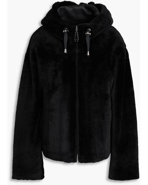 Dom Goor Aviator wendbare kapuzenjacke aus shearling - Schwarz