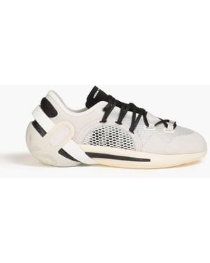 Y-3 Mesh And Suede Sneakers - Grey