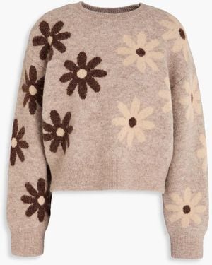 Sandro Jacquard-knit Jumper - Natural