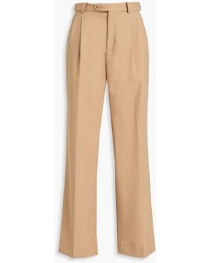 Sandro Pleated Drill Straight-Leg Pants - Natural
