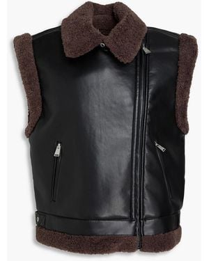 Jonathan Simkhai Teddy Fleece-trimmed Vest - Black