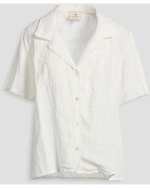 HANNAH Gabriela Embroidered Linen Shirt - White