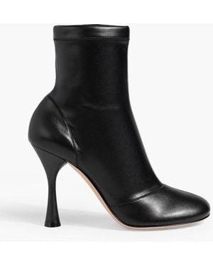 Gianvito Rossi Larue Stretch-Leather Ankle Boots - Black