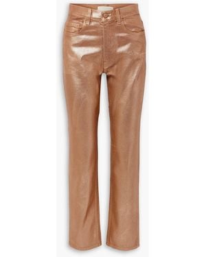 Ulla Johnson Agnes Waxed High-Rise Straight-Leg Jeans - Metallic