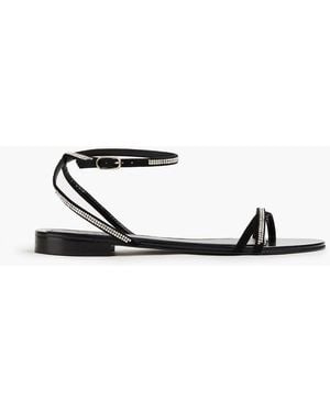 Ba&sh Cibil Crystal-embellished Leather Sandals - White
