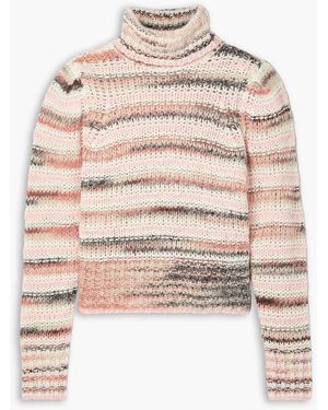 A.L.C. Selina gestreifter rollkragenpullover aus strick - Natur
